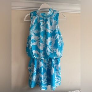 Fabrik blue floral romper size M NWT